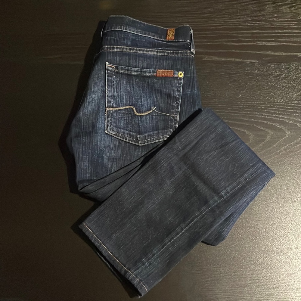 7 For All Man Kind Roxanne Dark Blue Jeans Size 28